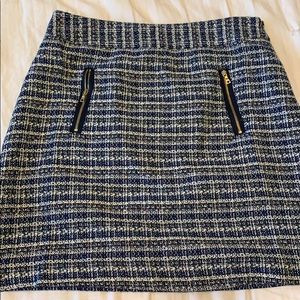LOFT Tweed Zip Pocket Shift Skirt